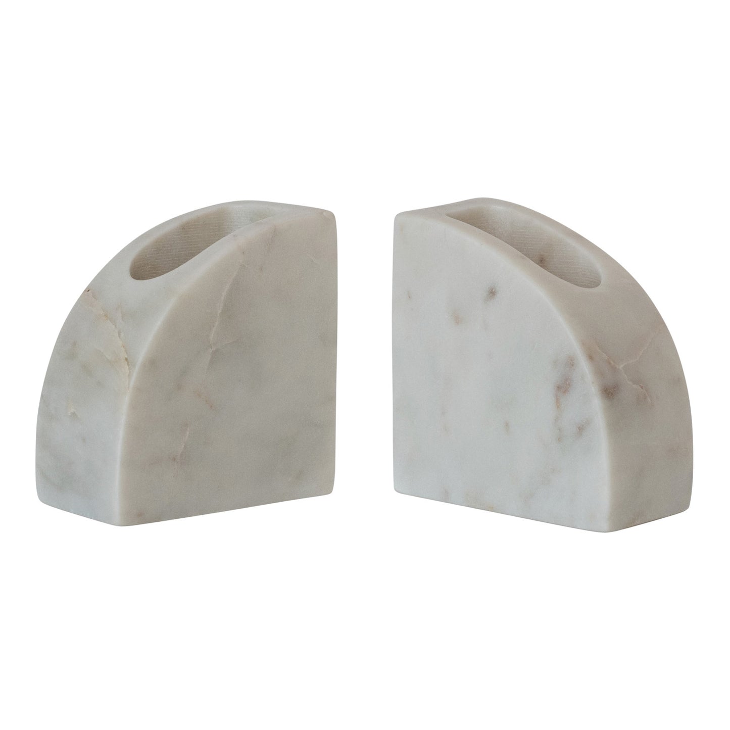 Marble Vase/Container Bookends, Feathered Farmhouse