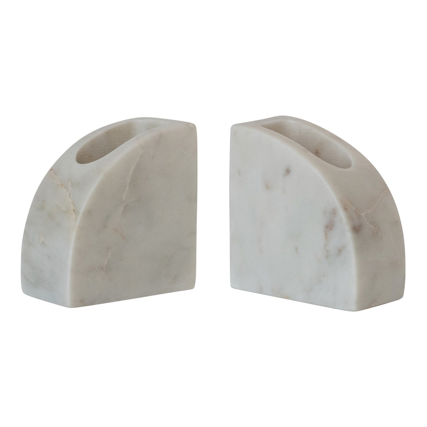 Marble Vase/Container Bookends, Feathered Farmhouse