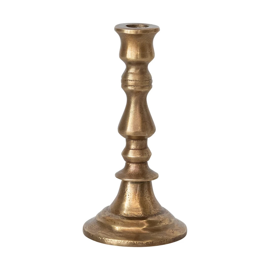 Cast Aluminum Taper Holder, Feathered Farmhouse