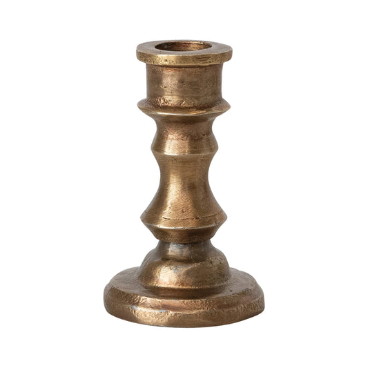 Cast Aluminum Taper Holder, Feathered Farmhouse