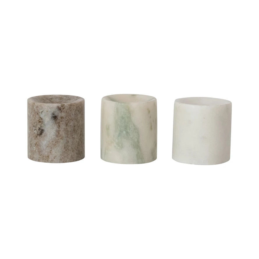 Marble Taper Holder, Feathered Farmhouse