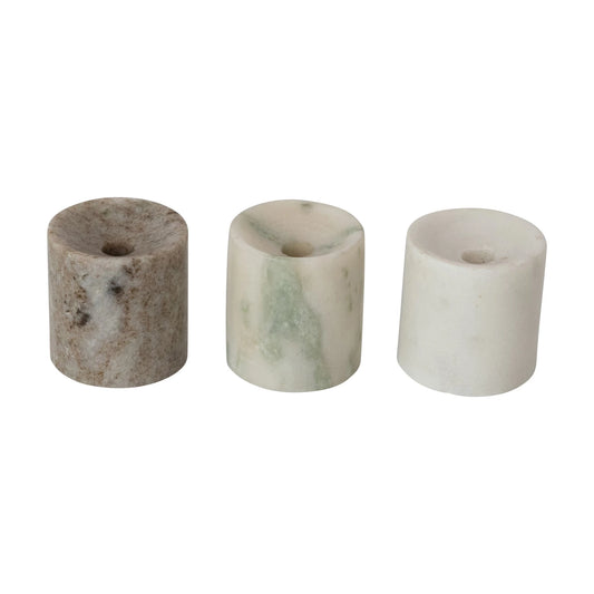 Marble Taper Holder, Feathered Farmhouse