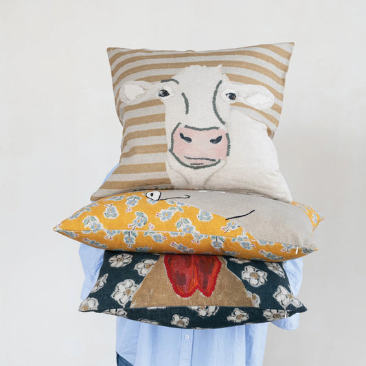 Cow pillow, Feathered Farmhouse