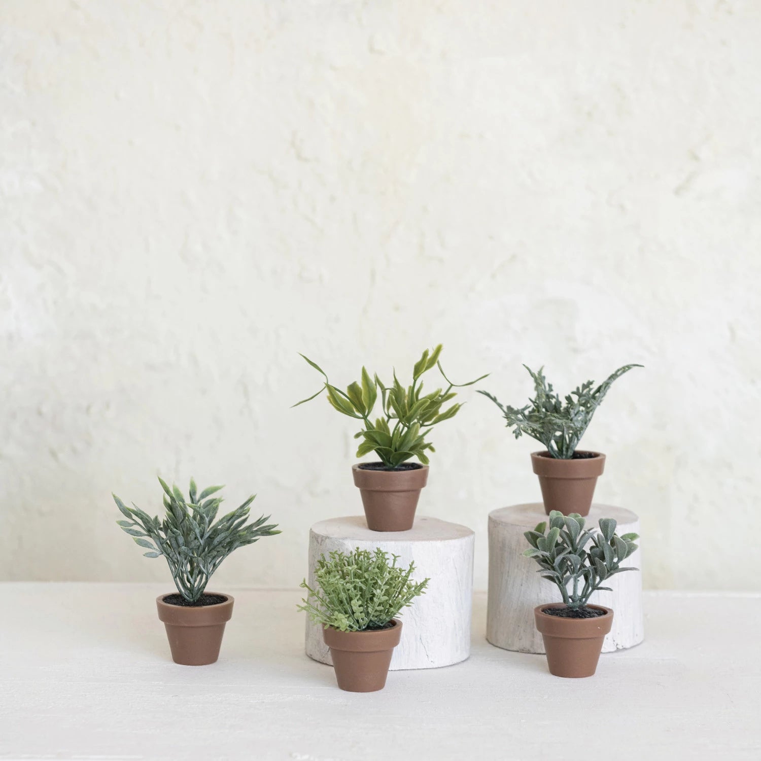 Faux Plant in Plastic Pot Feathered Farmhouse