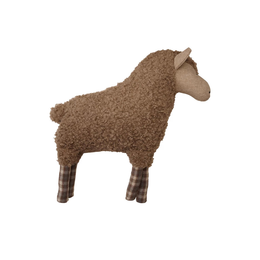 Faux Sherpa Sheep Pillow, Feathered Farmhouse