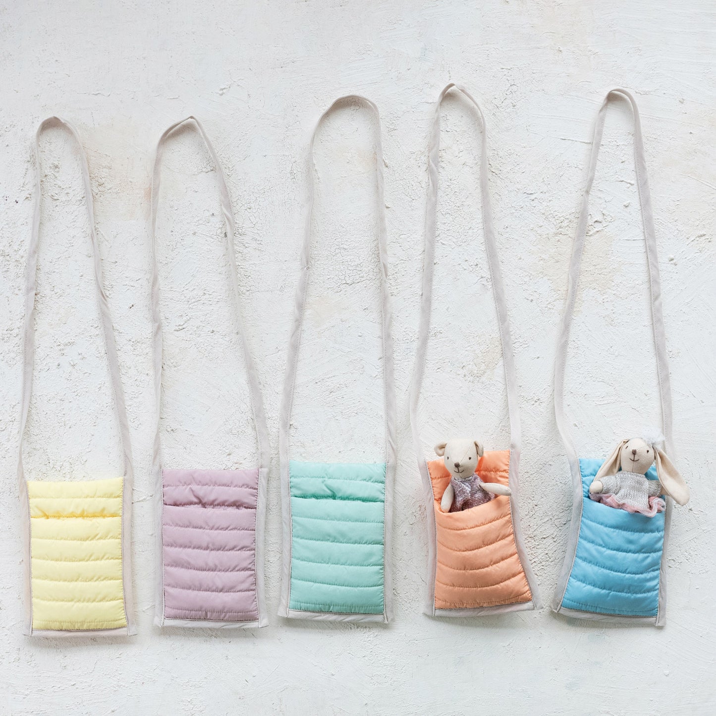 Puff Cross Body Plush Toy Holder, Feathered Farmhouse