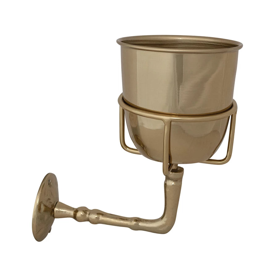 Stainless Steel & Aluminum Wall Bracket & Container, Feathered Farmhouse