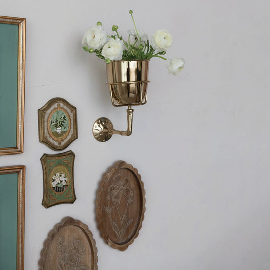 Stainless Steel & Aluminum Wall Bracket & Container, Feathered Farmhouse