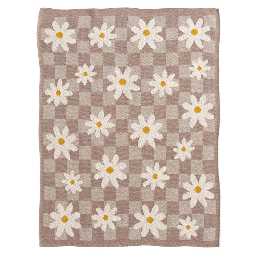 Baby Blanket with Daisies, Feathered Farmhouse