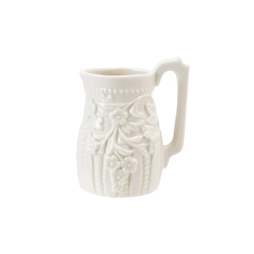 Shell Rim Motif Creamware Embossed Stoneware Vintage Reproduction Creamer – The Feathered Farmhouse