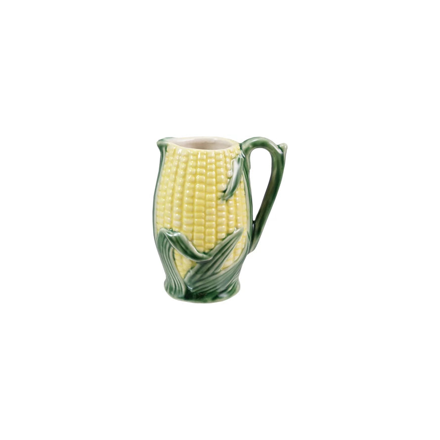 Stoneware Corn Shaped Creamer, Feathered Farmhouse