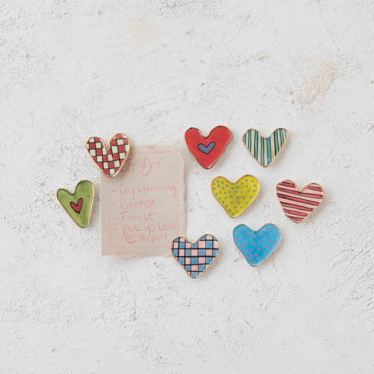 Stoneware Heart Shaped Magnet, Feathered Farmhouse
