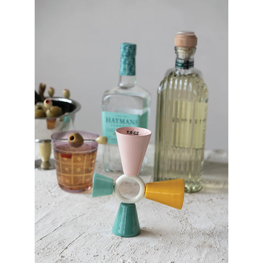 Enameled Metal 4-Way Jigger, Feathered Farmhouse