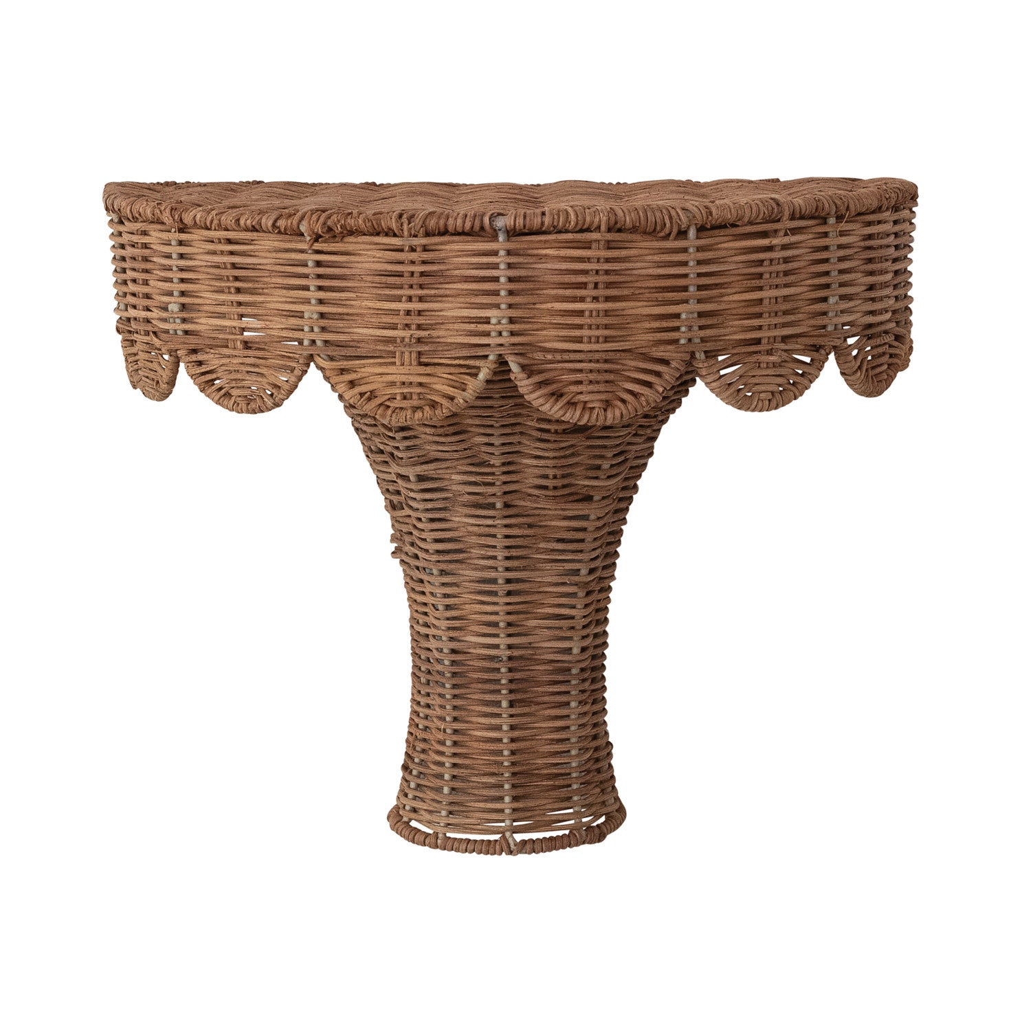 Rattan Scalloped Wall Shelf, Feathered Farmhouse