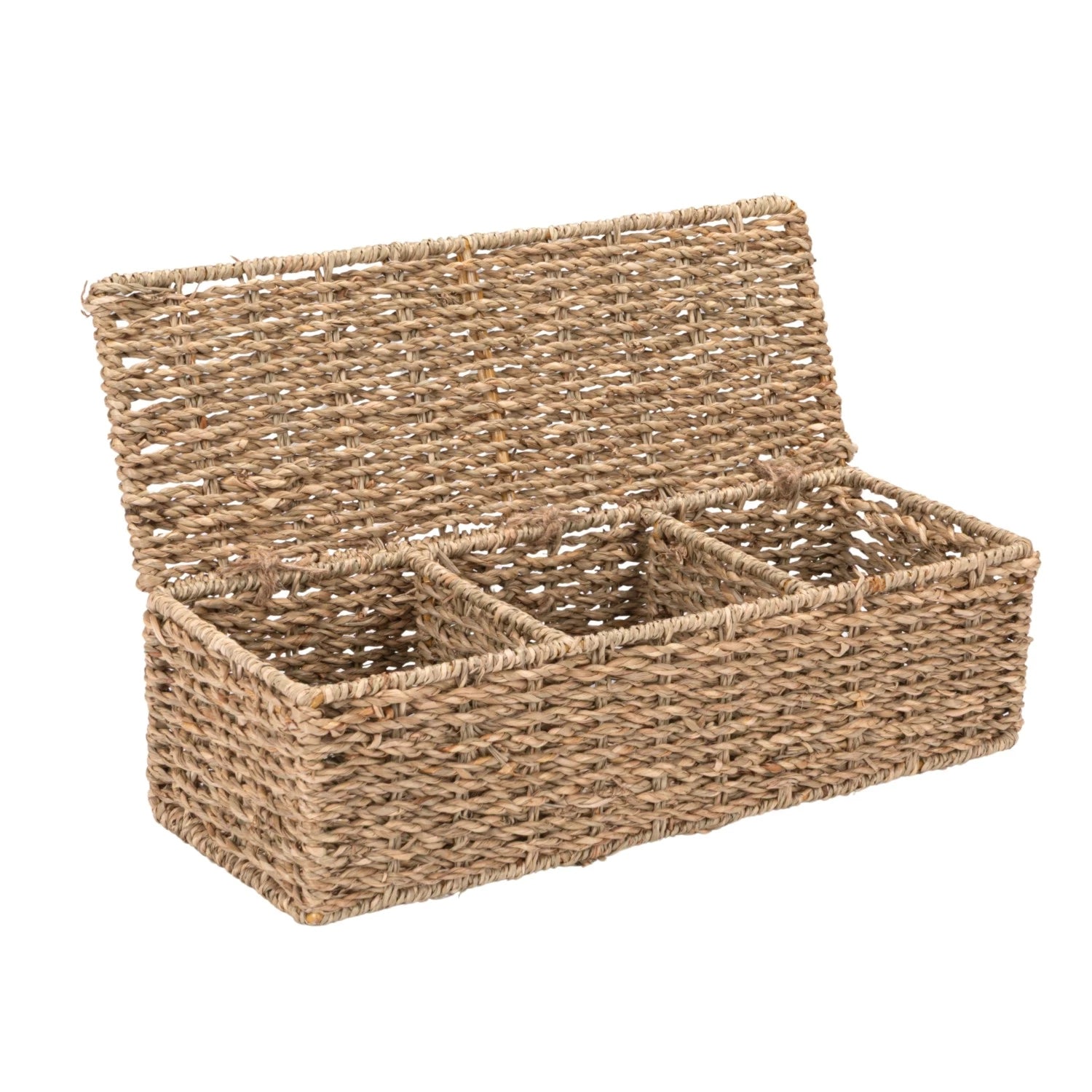 Hand-Woven Seagrass Basket, Feathered Farmhouse