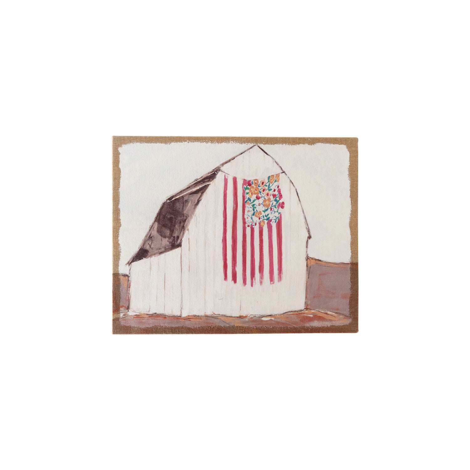 Barn and Flag Wall Decor, Feathered Farmhouse