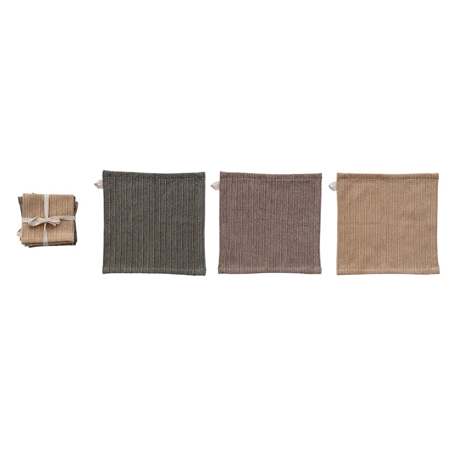 Stonewashed Cotton Striped Dish Cloths, Feathered Farmhouse