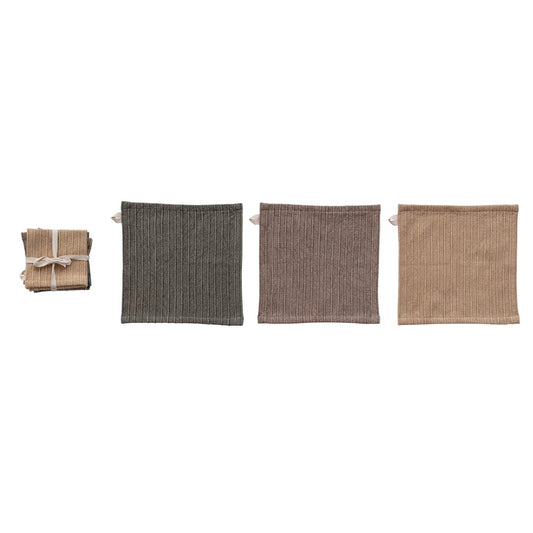 Stonewashed Cotton Striped Dish Cloths, Feathered Farmhouse