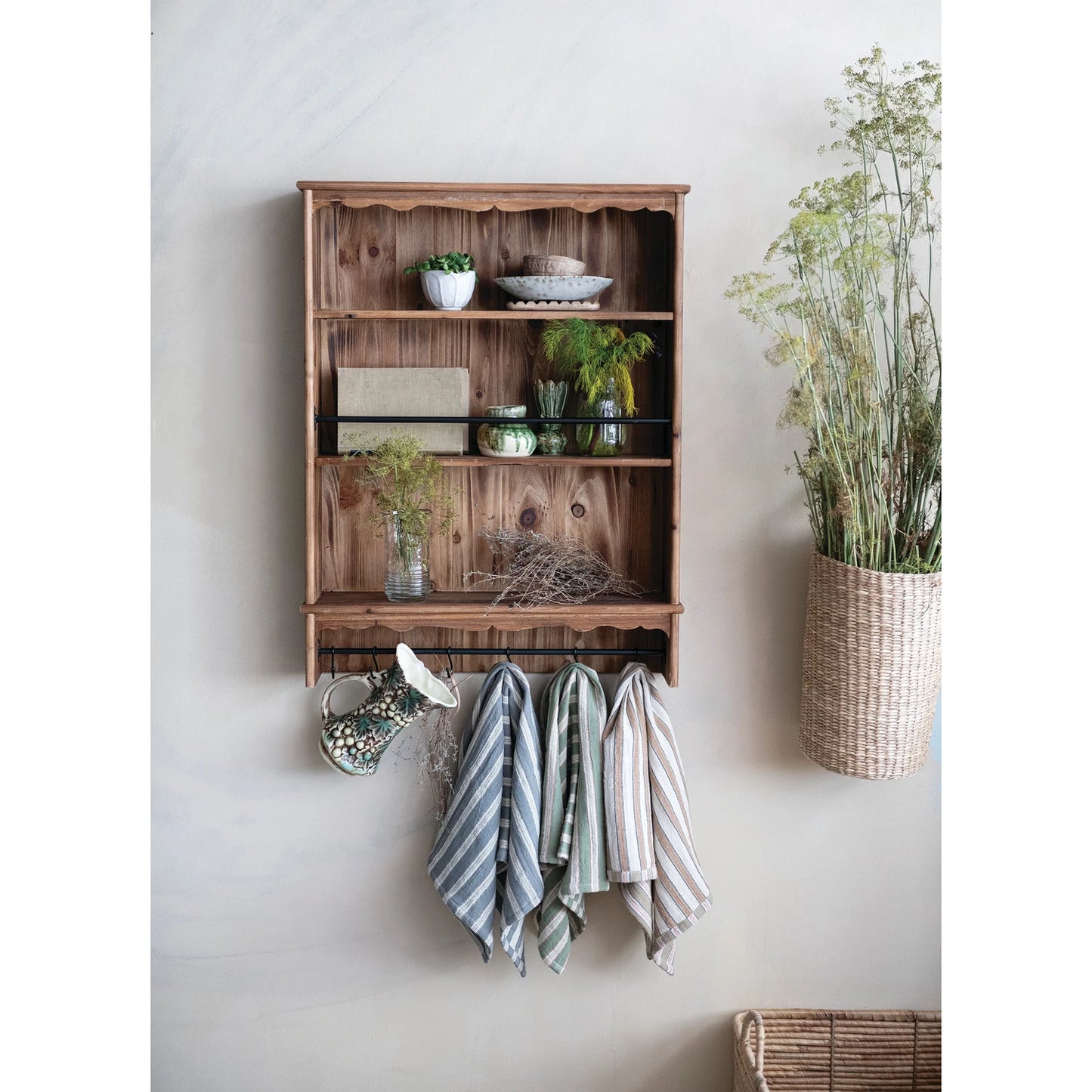 Wood Wall Shelf, Feathered Farmhouse