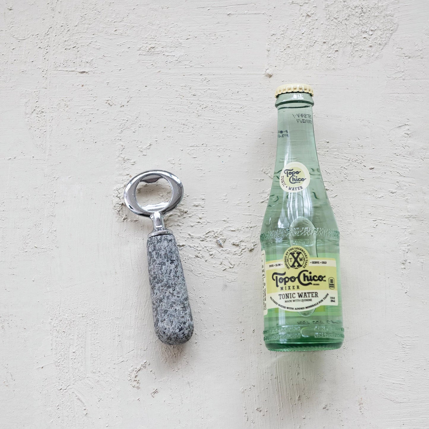 Stainless Steel & Stone Bottle Opener, Feathered Farmhouse