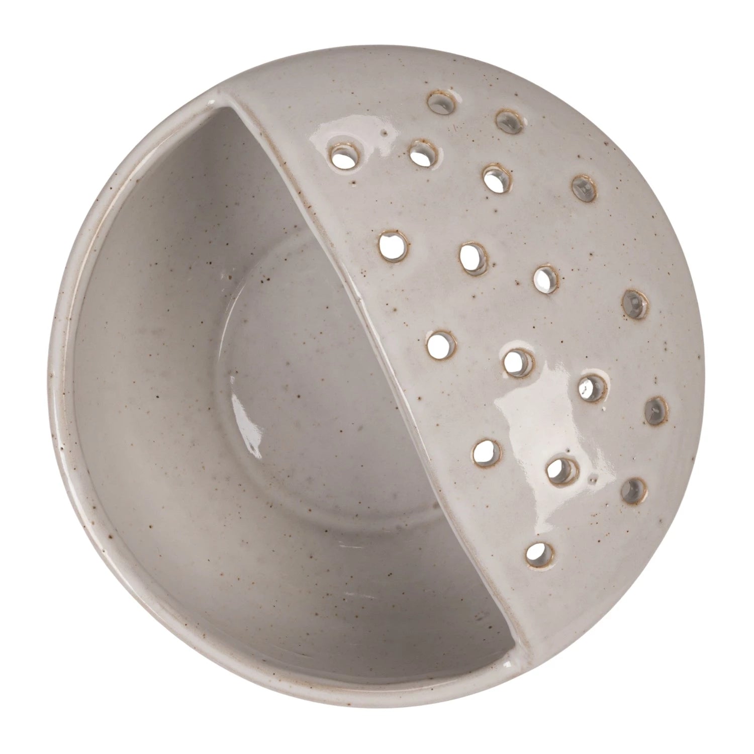 Stoneware Strainer Bowl, Feathered Farmhouse