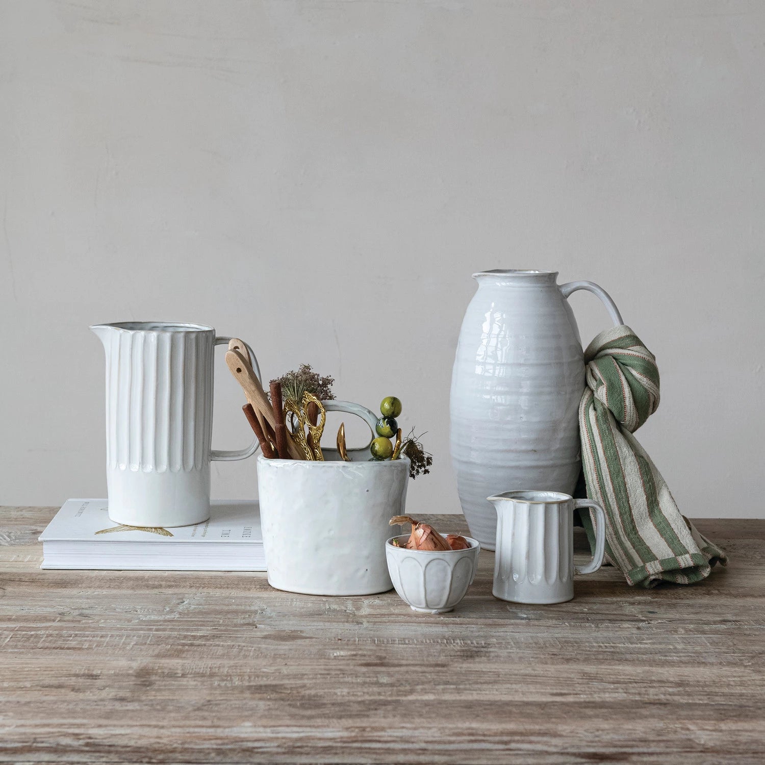 Stoneware Ribbed Creamer The Feathered Farmhouse stoneware-ribbed-creamer-the-feathered-farmhouse