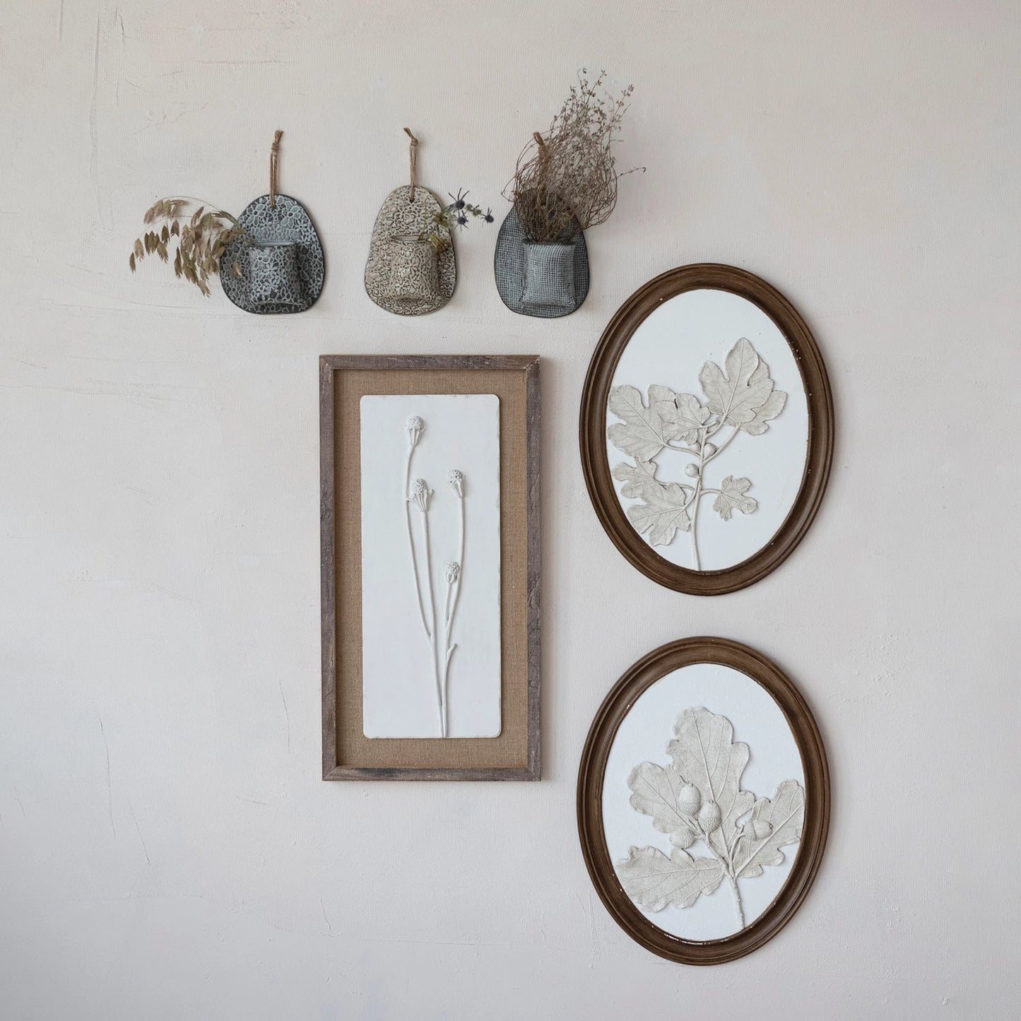 Stoneware Wall Vase, Feathered Farmhouse