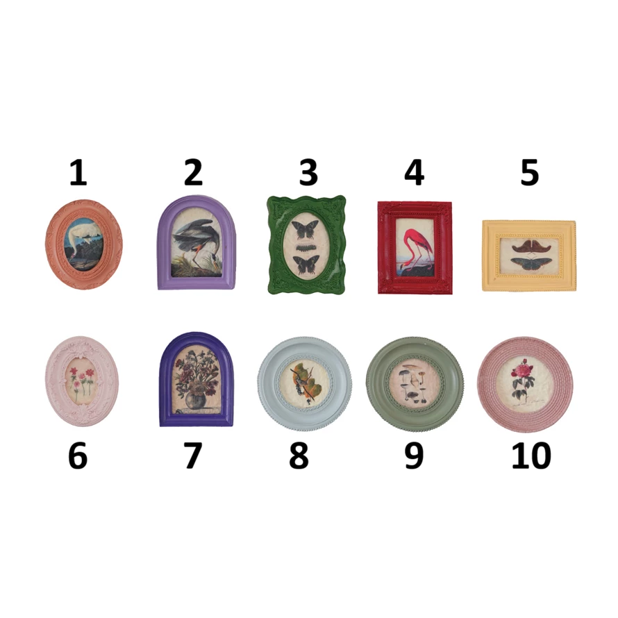 Resin Mini Framed Art Magnet, Feathered Farmhouse