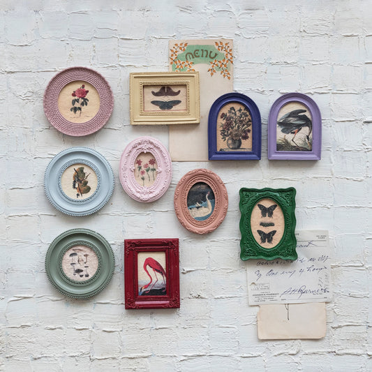 Resin Mini Framed Art Magnet, Feathered Farmhouse
