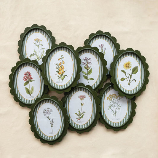 Framed Glass Scalloped Wall Decor, Feathered Farmhouse