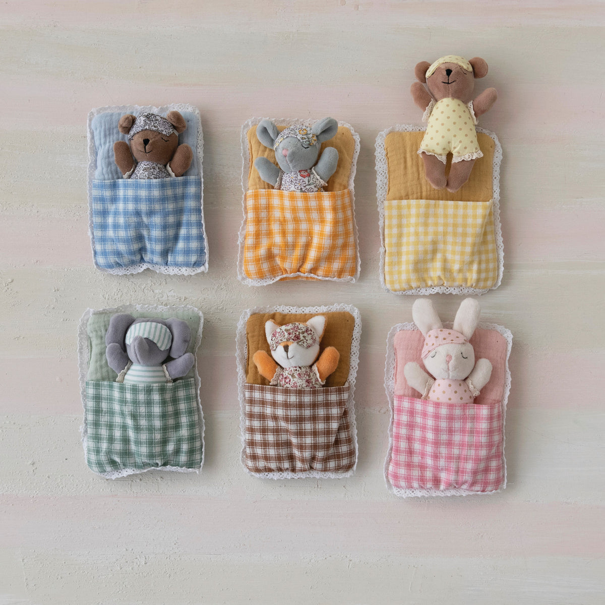 Plush Animal with Sleeping Bag & Eye Mask