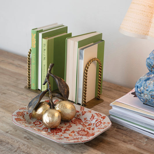 Twisted Metal Arched Bookends, Feathered Farmhouse
