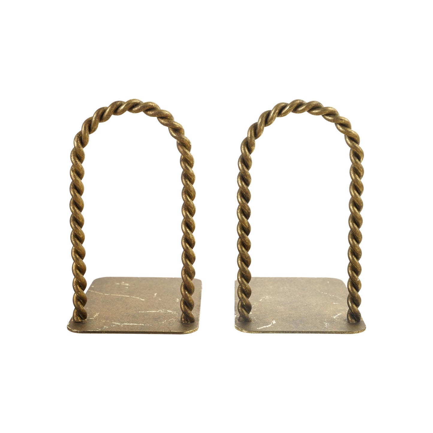 Twisted Metal Arched Bookends, Feathered Farmhouse
