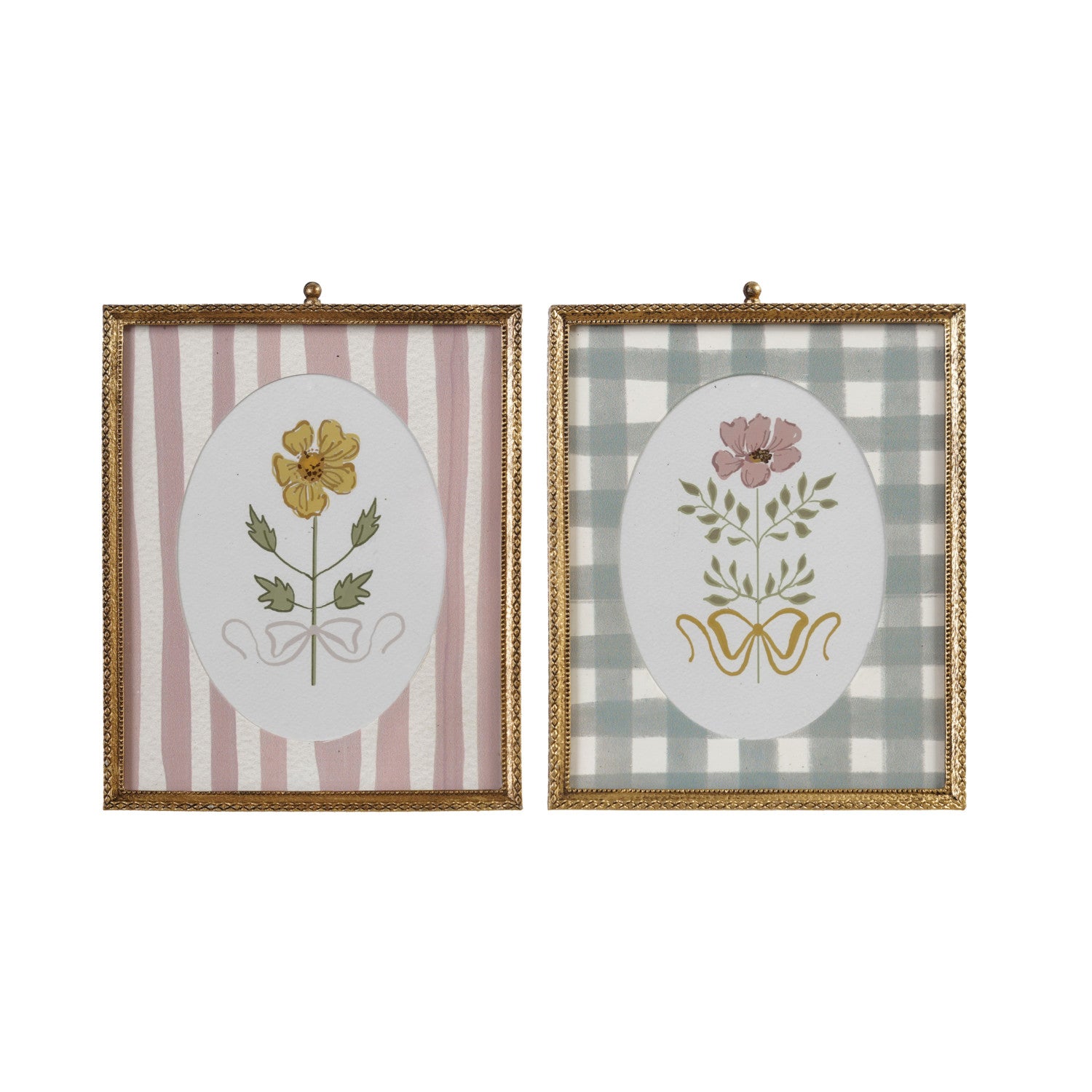 Pewter Framed Glass Wall Decor, Feathered Farmhouse