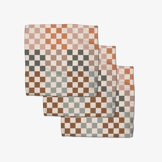 Autumn Checkers Dishcloth Set, Feathered Farmhouse