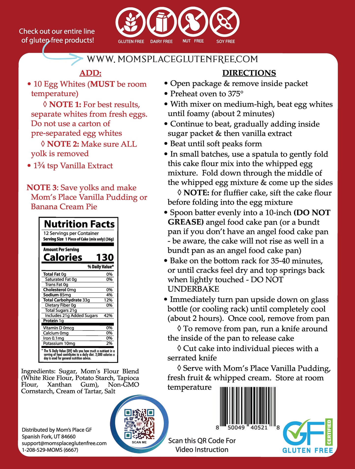 Gluten-Free Angel Food Cake Mix, Feathered Farmhouse