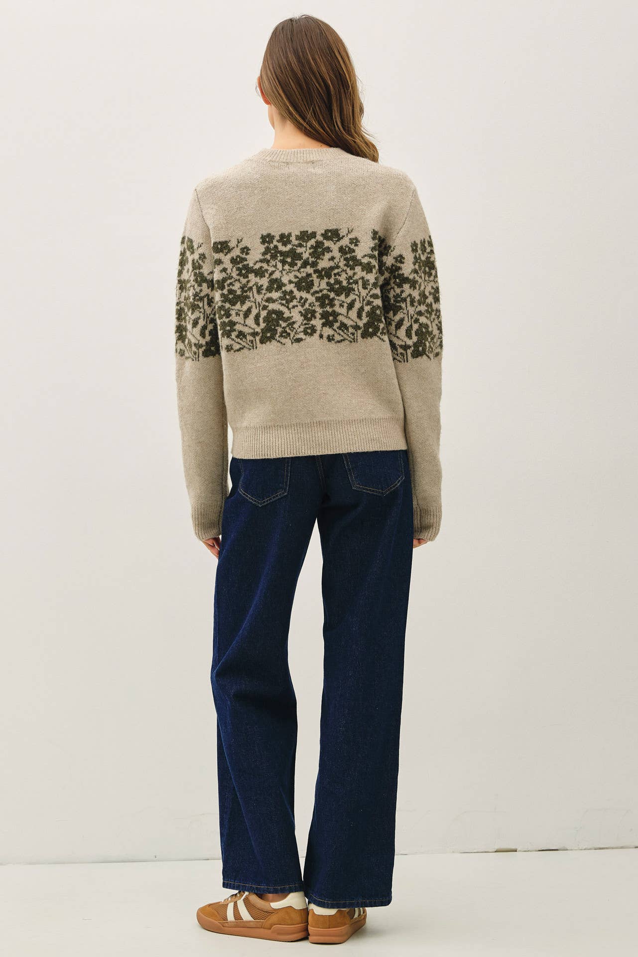 Floral Mid-Striped Sweater, Feathered Farmhouse