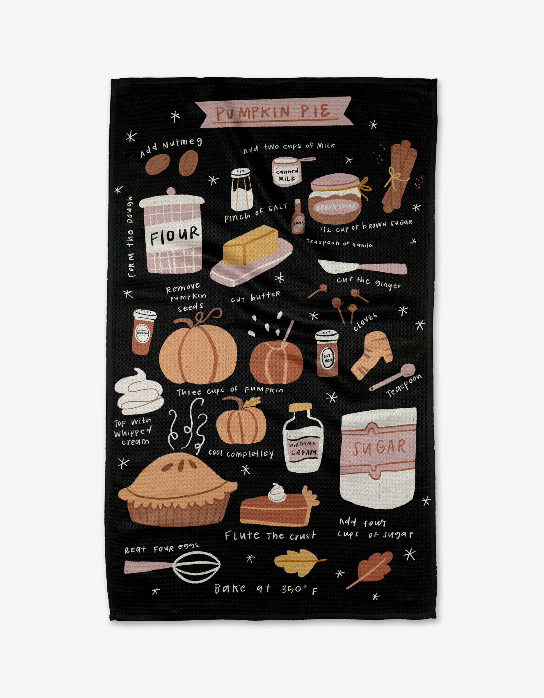 Pumpkin Pie Geometry Tea Towel, Feathered Farmhouse