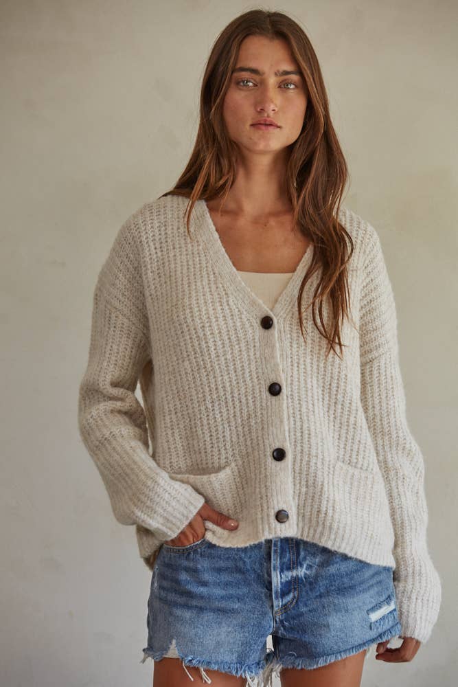 Knit Sweater Cardigan, Feathered Farmhouse