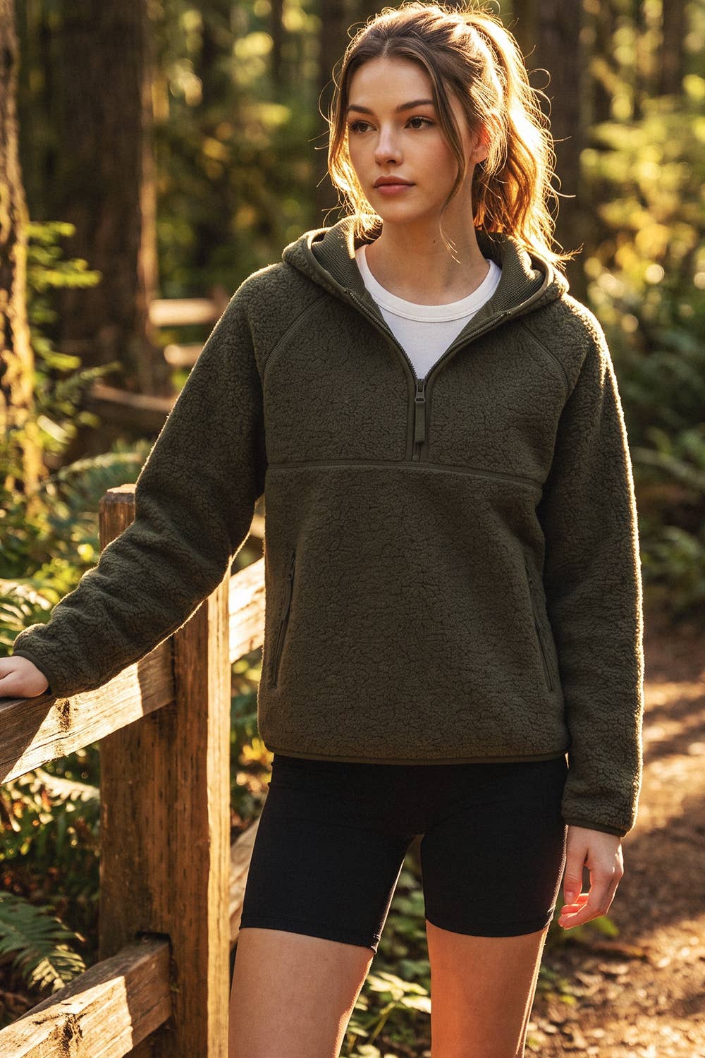 Soft Sherpa Hoodie Pullover, Feathered Farmhouse