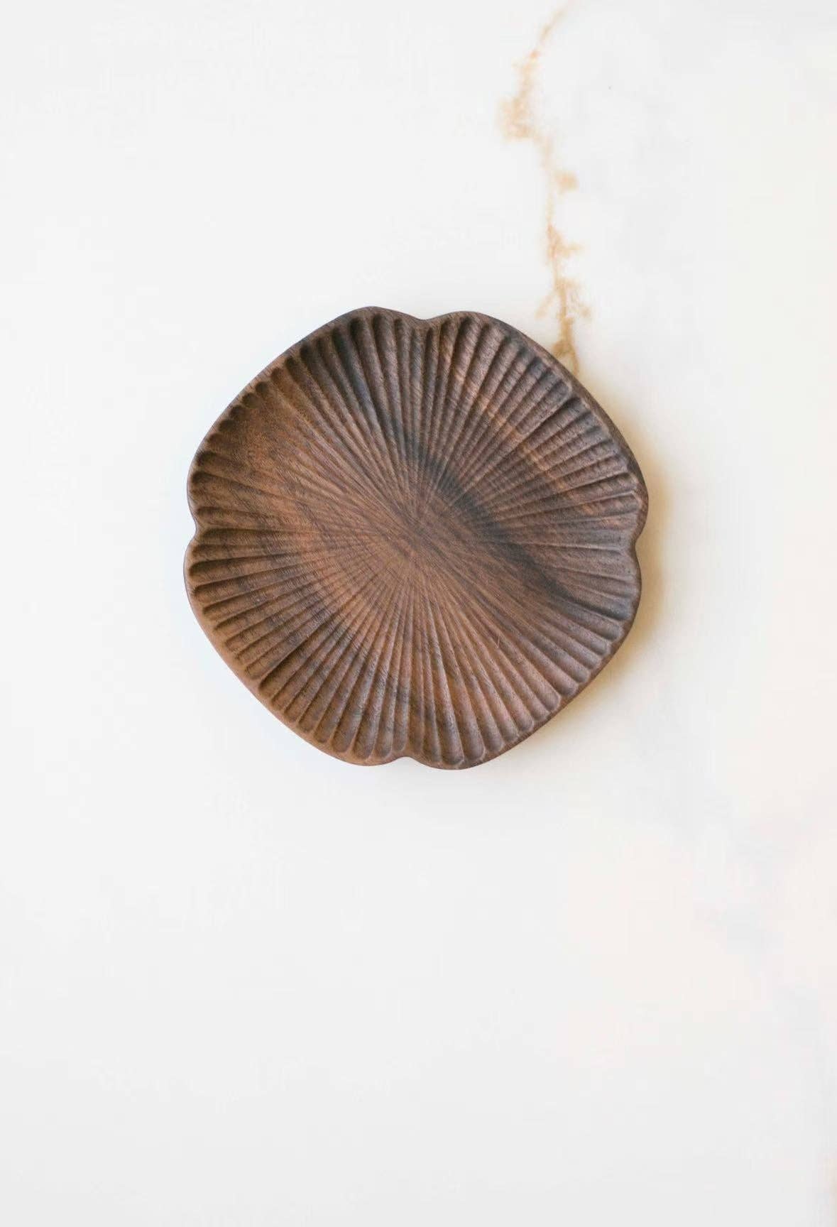 Black Walnut Flower Coaster, Feathered Farmhouse