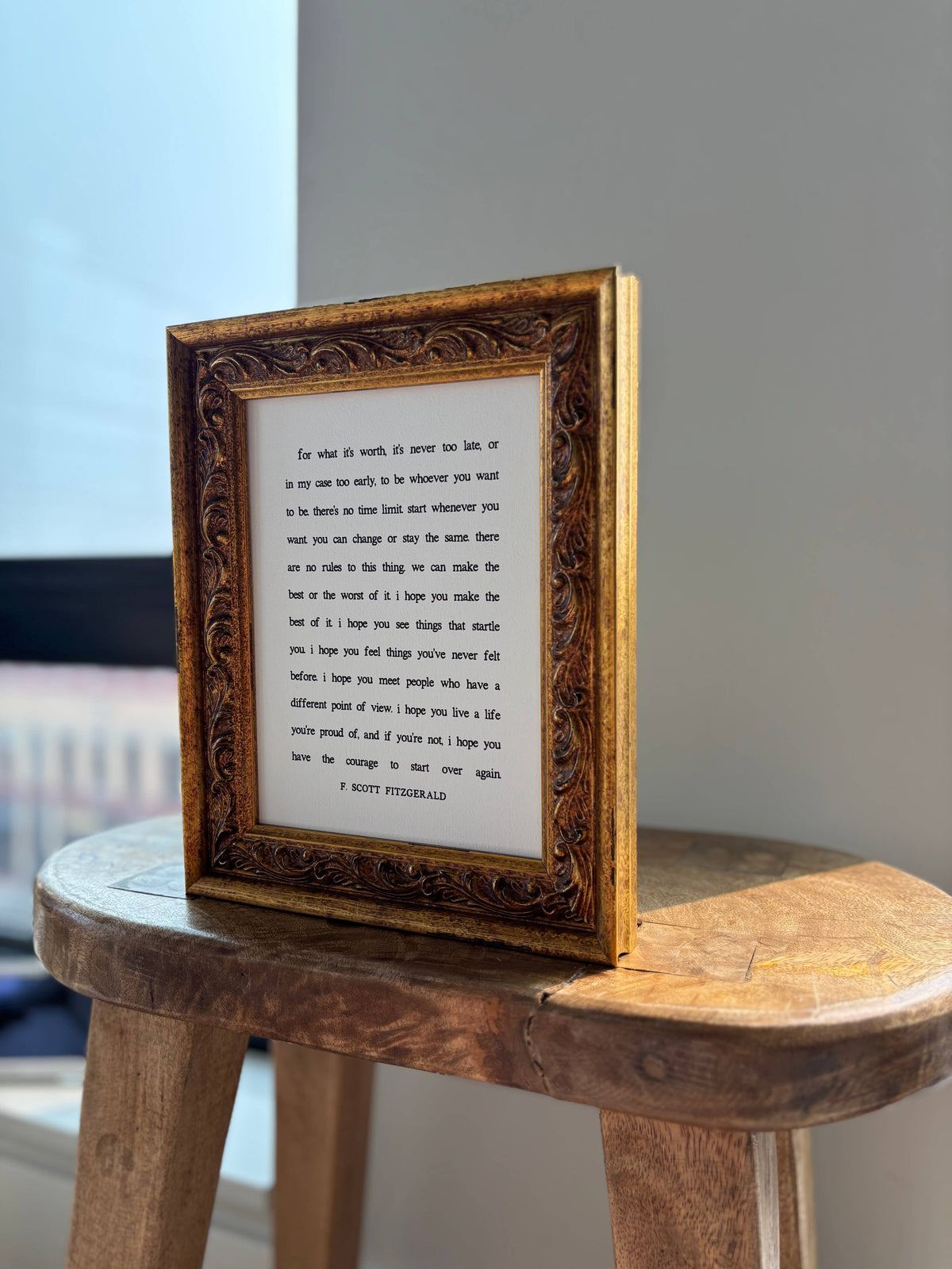 For What It's Worth in Antique Gold Frame, Feathered Farmhouse