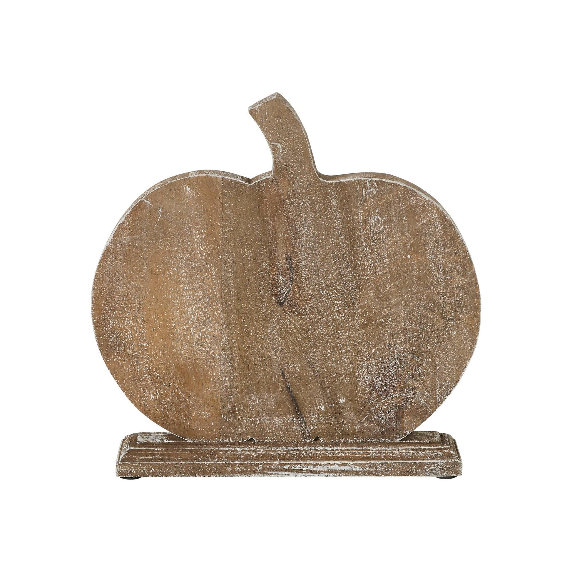 Harvest Vine Carved Wooden Pumpkin Tabletop Sign, Feathered Farmhouse