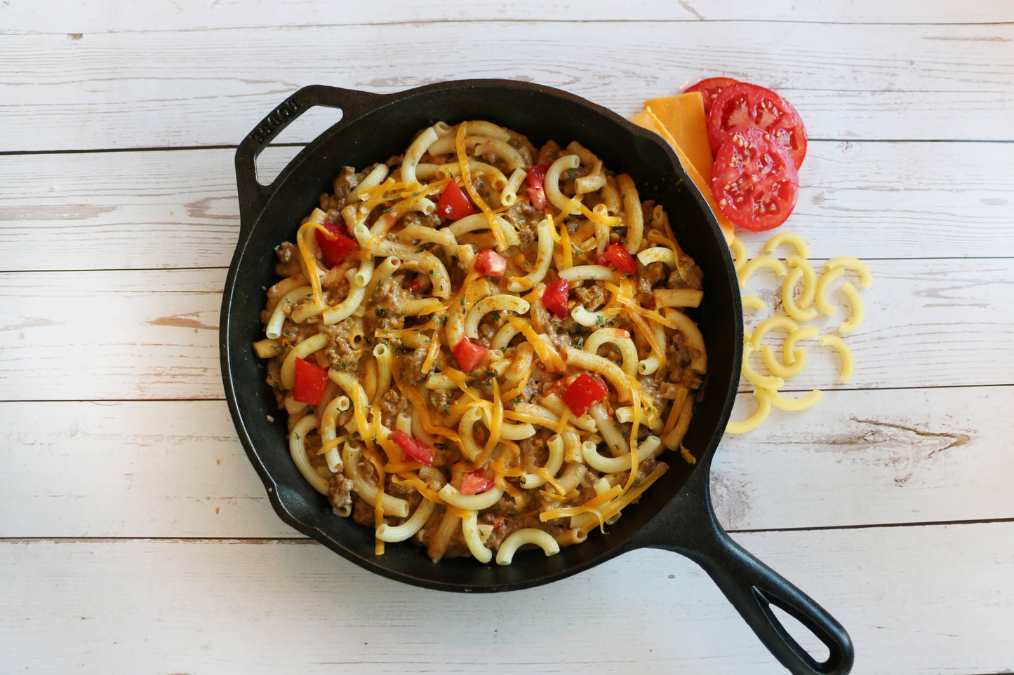 Gluten-Free Cheeseburger Skillet Meal, Feathered Farmhouse