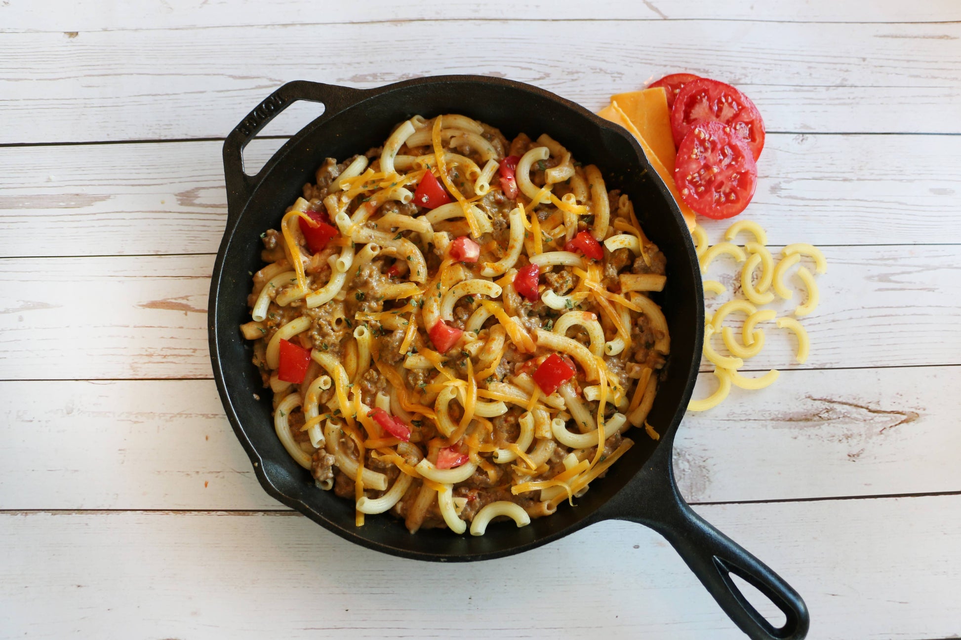 Gluten-Free Cheeseburger Skillet Meal, Feathered Farmhouse