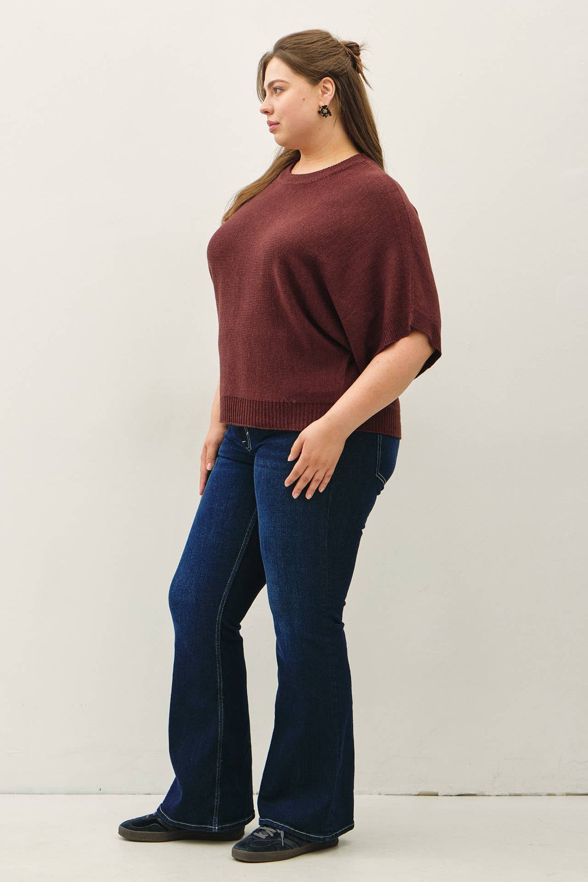 Chocolate Hazel Sweater Top, Feathered Farmhouse