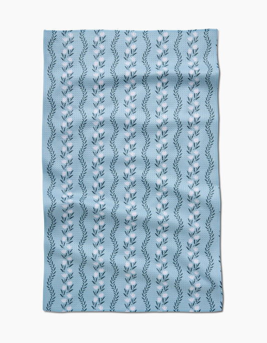 Vintage Floral Stripe Tea Towel, Feathered Farmhouse