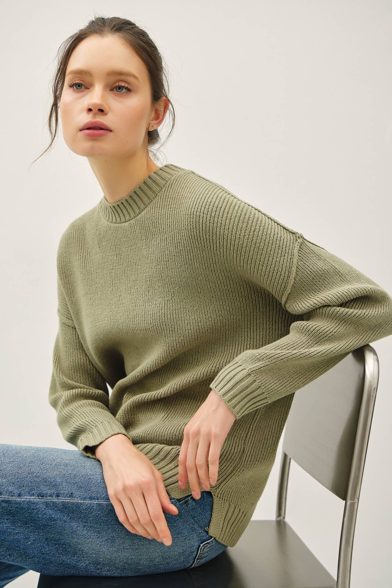Oversize Cut Sweater, Feathered Farmhouse