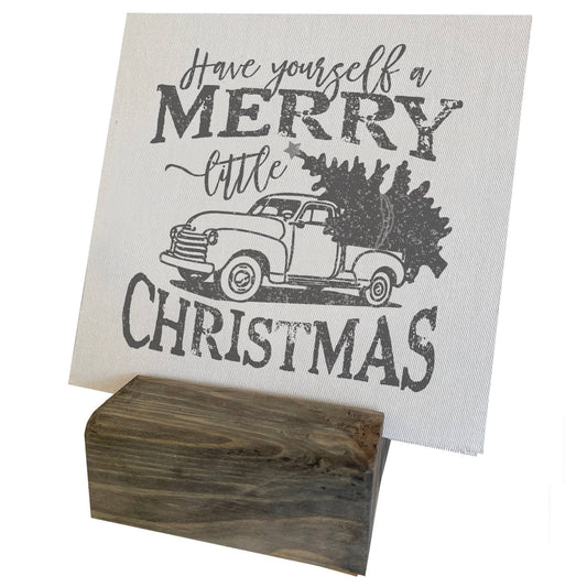 Have Yourself A Merry Little Christmas Mini Canvas, Feathered Farmhouse