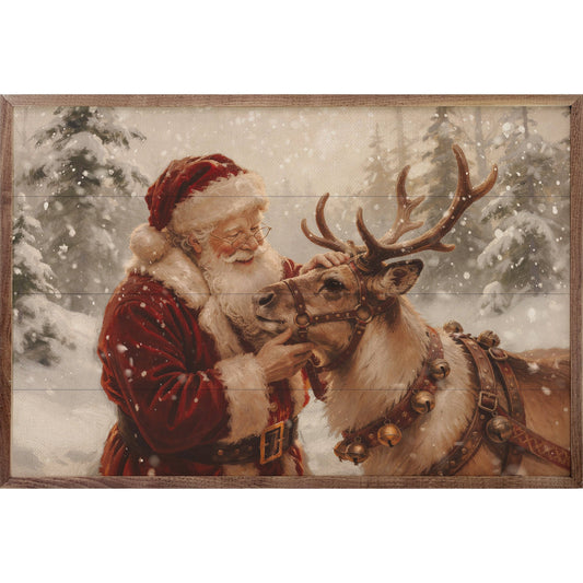 Santa And His Reindeer, Feathered Farmhouse
